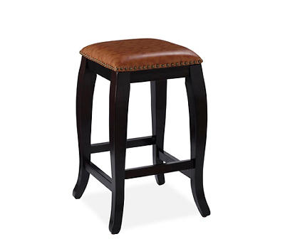 24" Square Top Caramel Backless Counter Stool