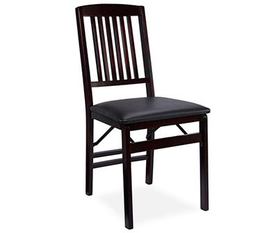 Espresso Mission Back Folding Chairs, 2-Pack