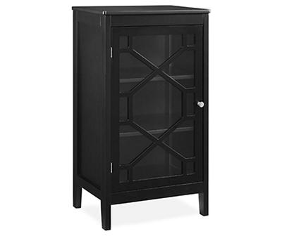 Ava Black Geometric Single Door Cabinet