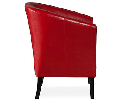 Spencer Red Faux Leather Club Armchair