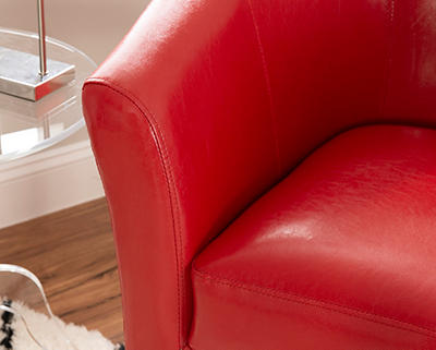 Spencer Red Faux Leather Club Armchair