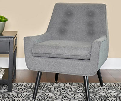Sara Gray Flannel Mid-Century Accent Chair