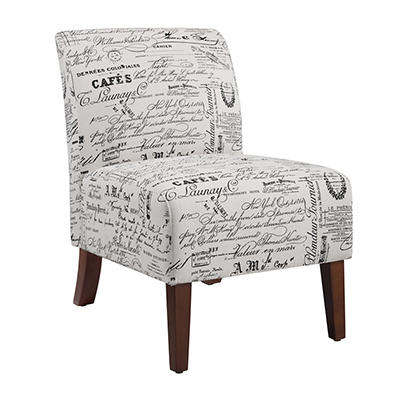 Shelby Script Armless Accent Chair