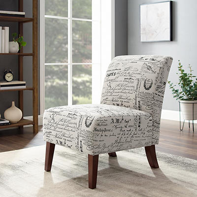 Shelby Script Armless Accent Chair