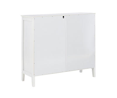 Ava White Geometric 2-Door Cabinet