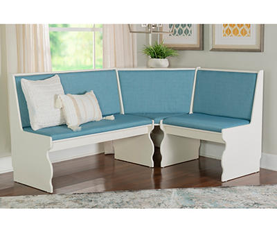 Maggie 3-Piece Breakfast Dining Nook with Capri Blue Cushions