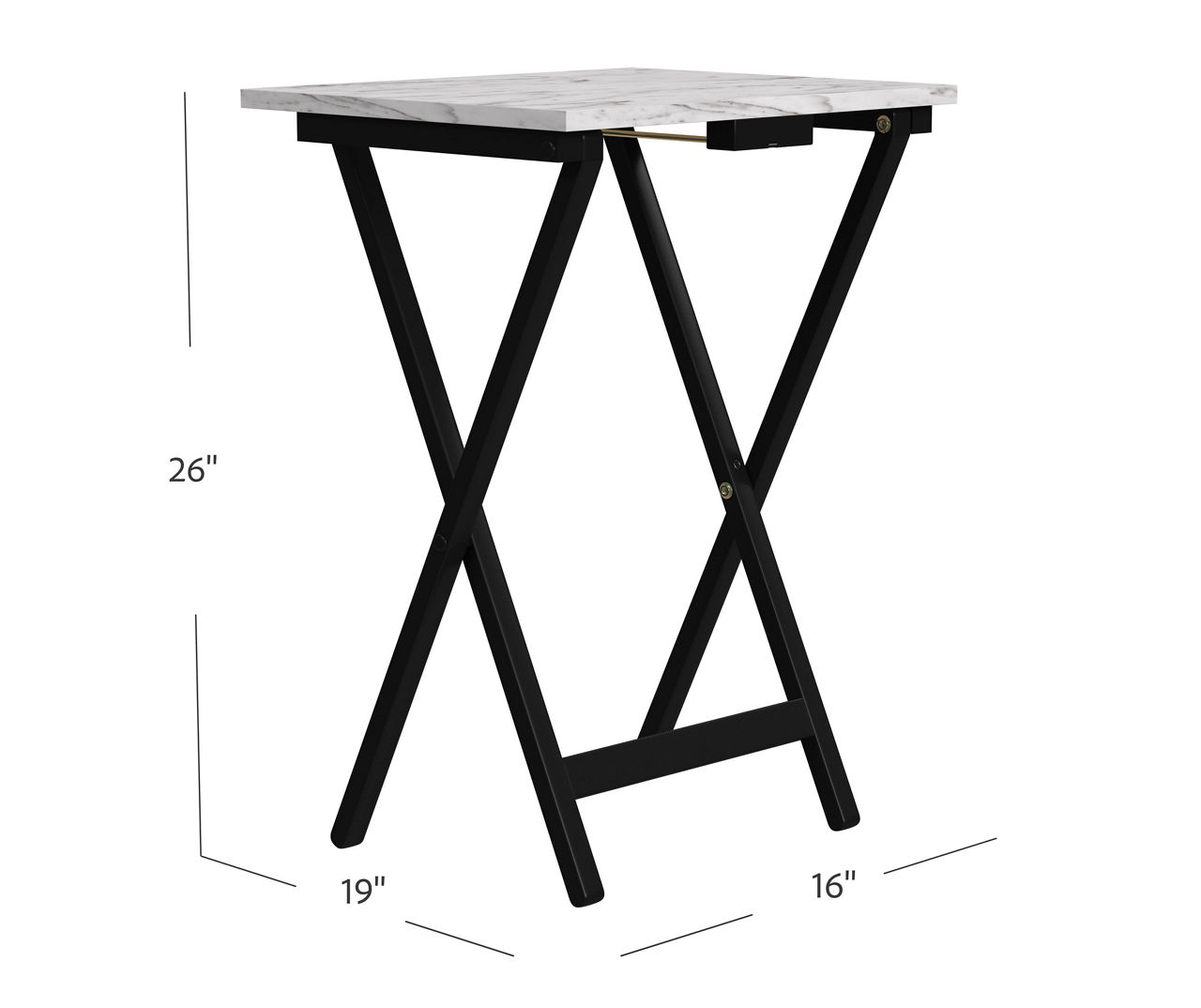 Davis White Faux Marble Tray Tables with Stand 5 Piece Set Big Lots