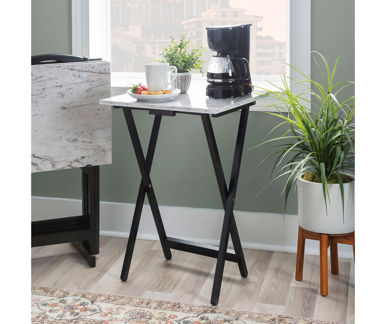 Marble tray table online set