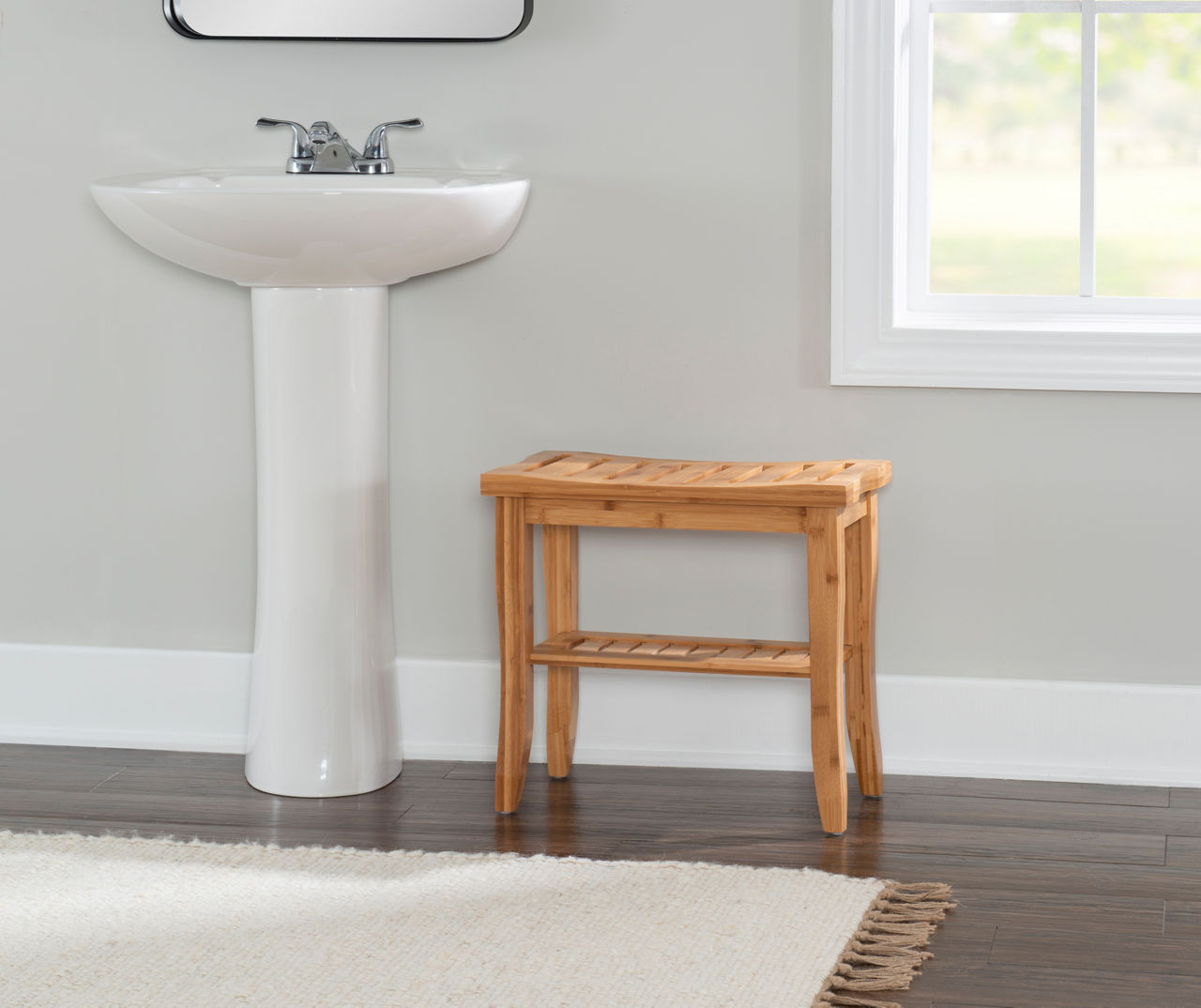 18" Pierce Bamboo Bathroom Stool | Big Lots