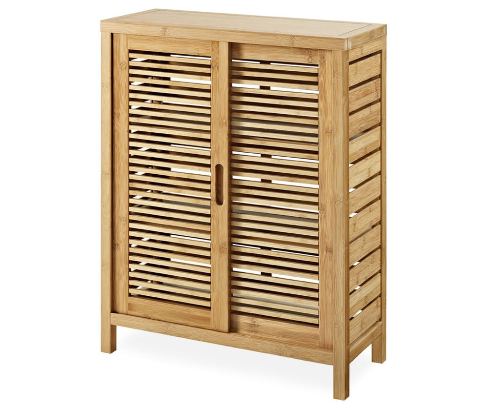 Pierce Bamboo Sliding Door Floor Cabinet | Big Lots