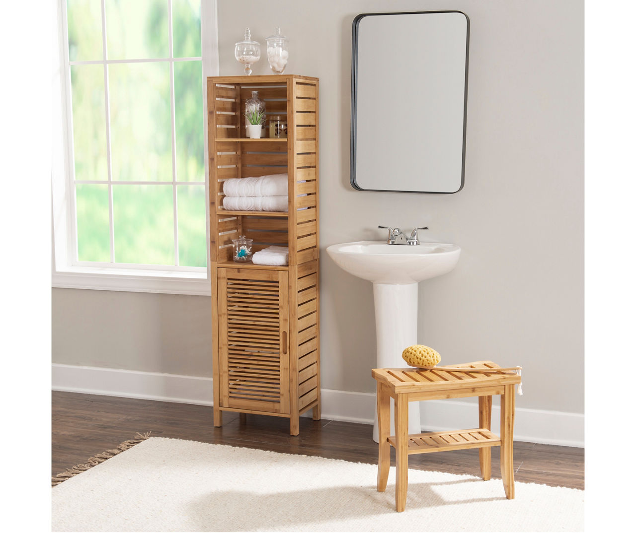 Ktaxon Bathroom Storage Cabinet, Wooden Linen Tower, Narrow Tall