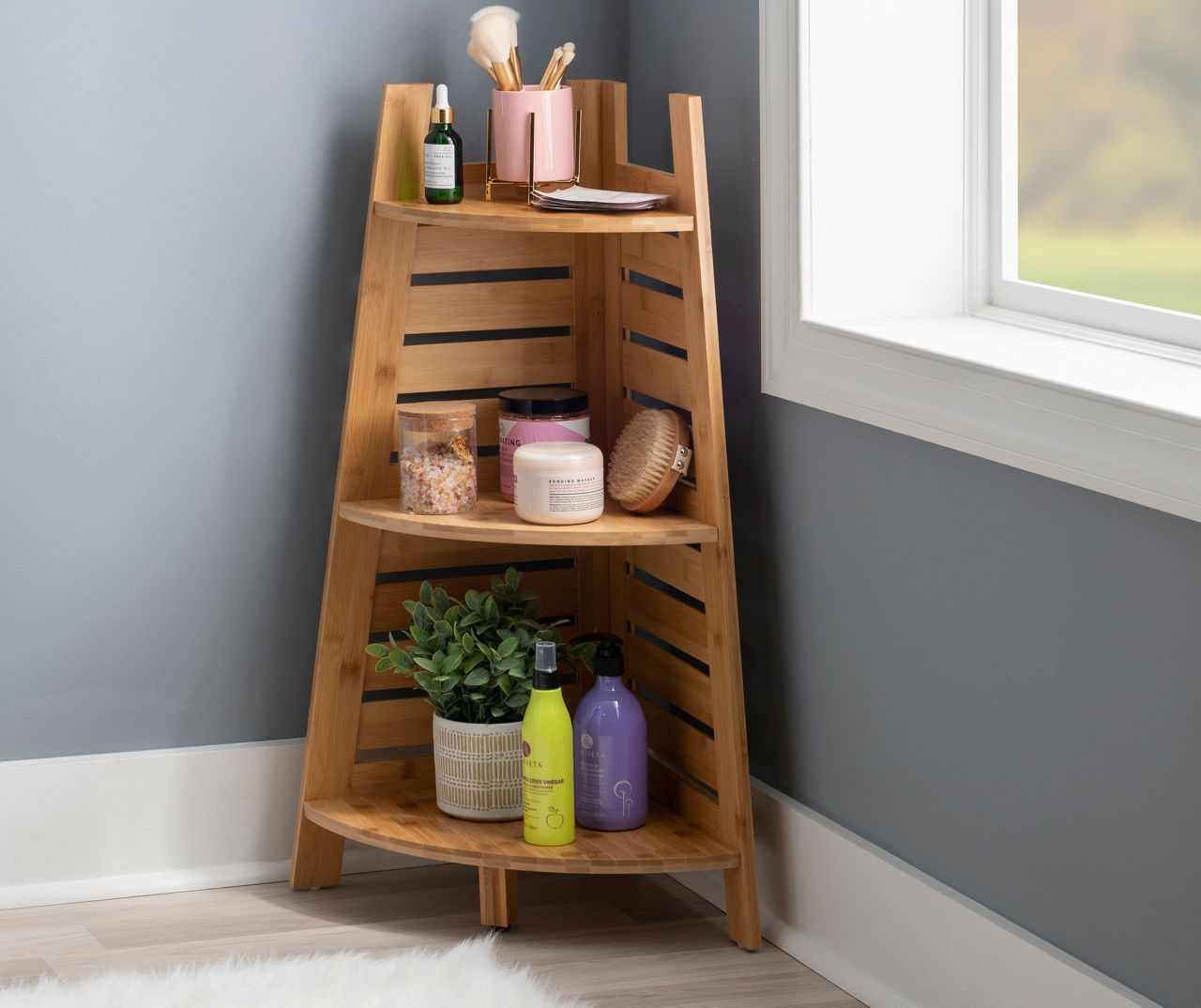 BAMBOO 3-TIER CORNER SHELF