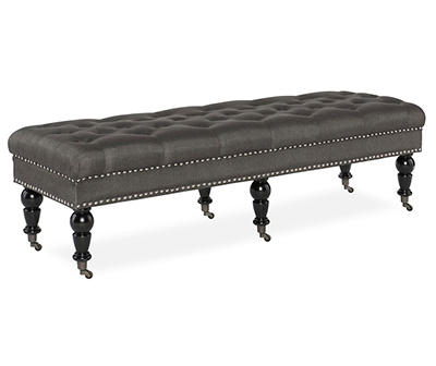 Claire Charcoal Padded French Country Bench