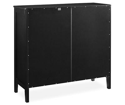 Ava Black Geometric 2-Door Cabinet