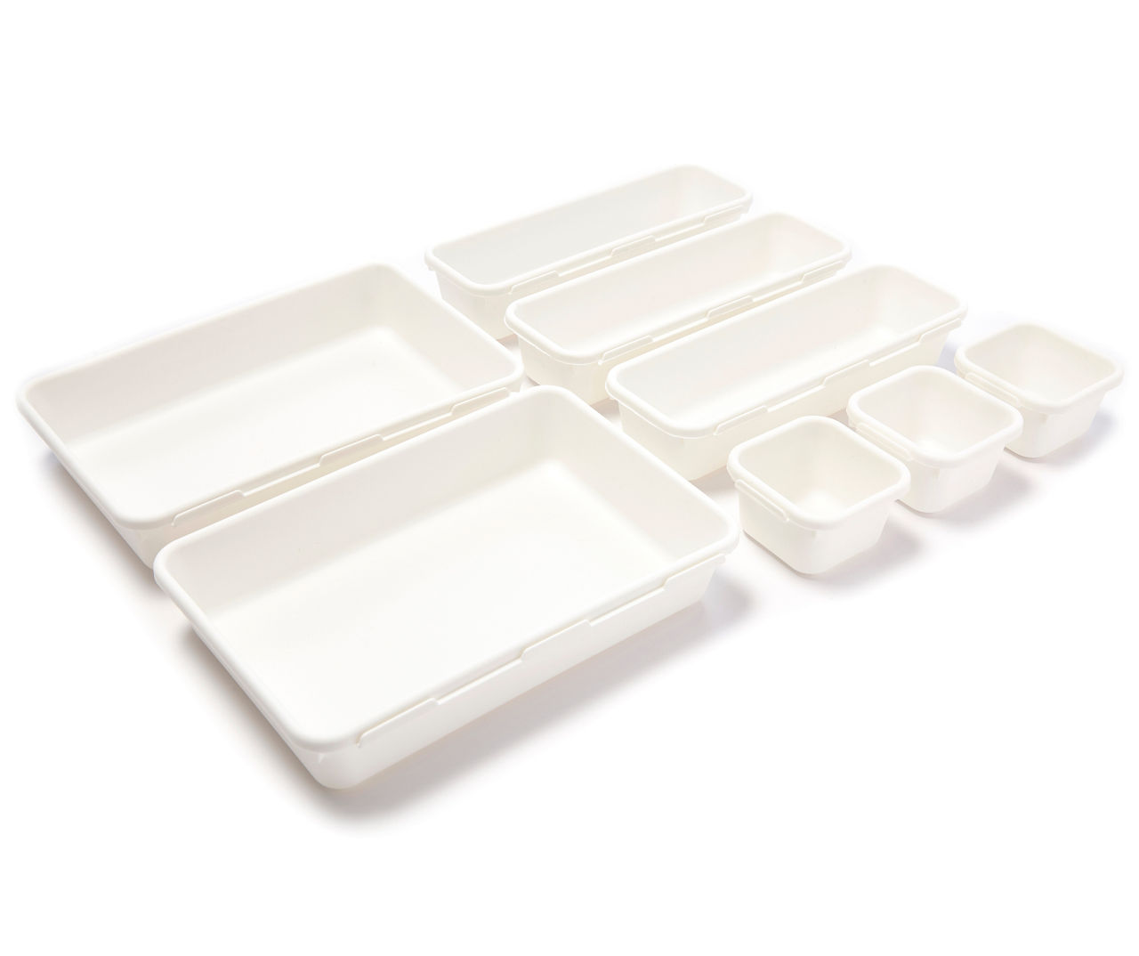 White Multi Drawer Organizers, 8-Piece Set