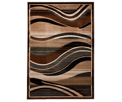 Brown Tidal Wave Accent Rug, (30