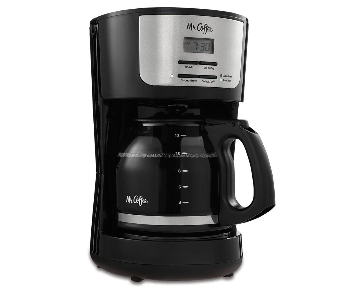 Mr. Coffee 5 Cup Programmable Black & Stainless Steel Drip Coffee Maker 