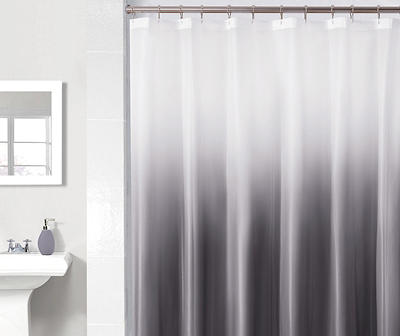Gray & White Ombré PEVA Shower Curtain