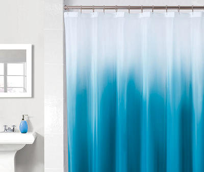Blue & White Ombré PEVA Shower Curtain