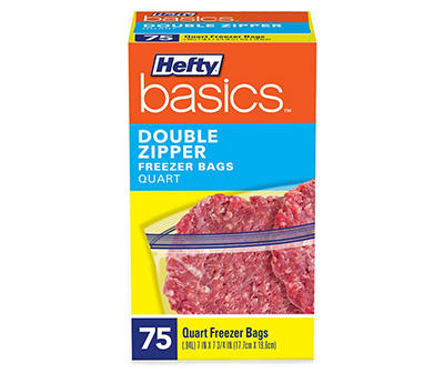 Hefty Basics Freezer 1-Quart Bags, 75-Count