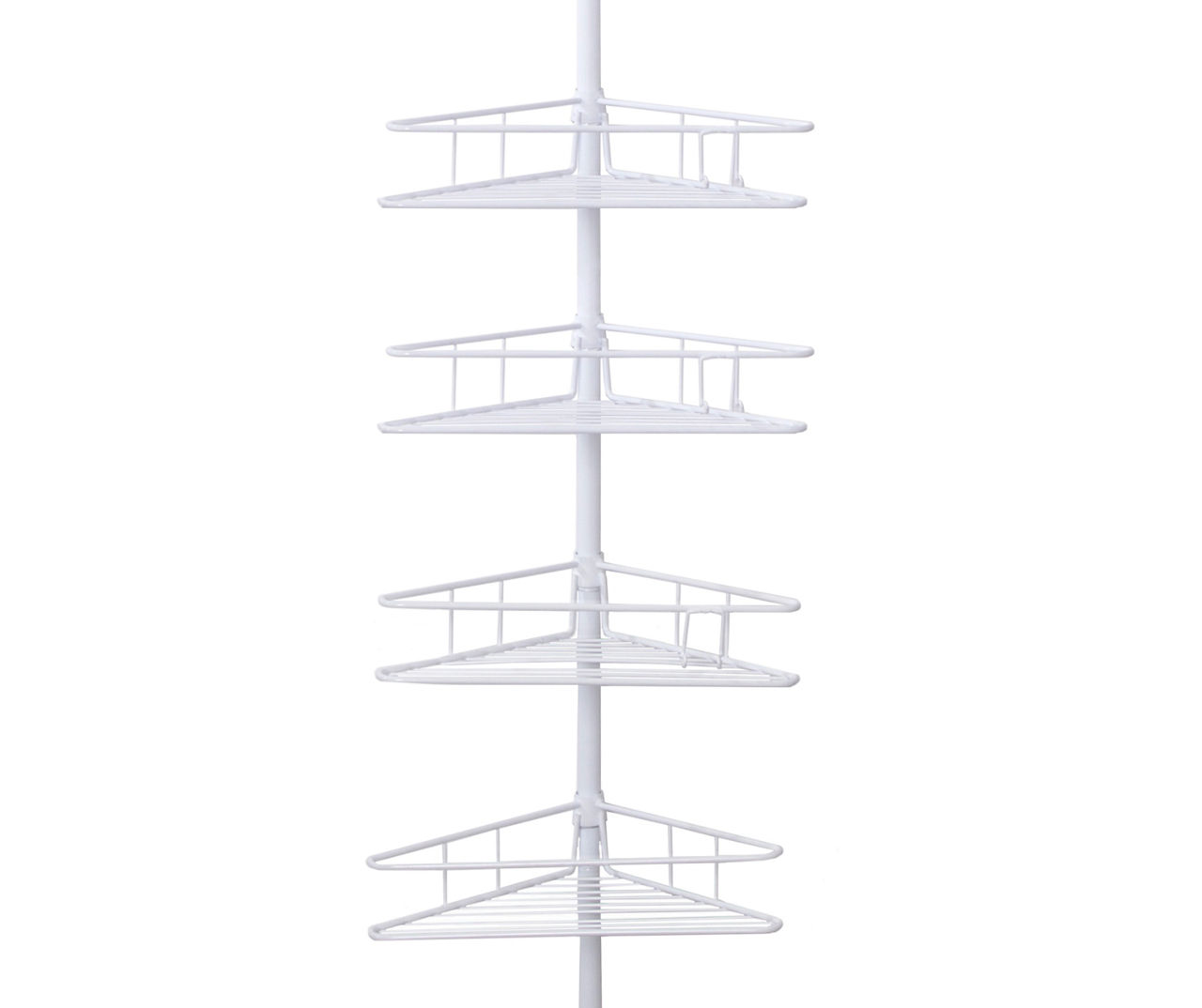 Metal 3 Tiers Tension Pole Bathroom Shower Caddy Shelves Organizer  Adjustable Corner Rack with Wire Basket