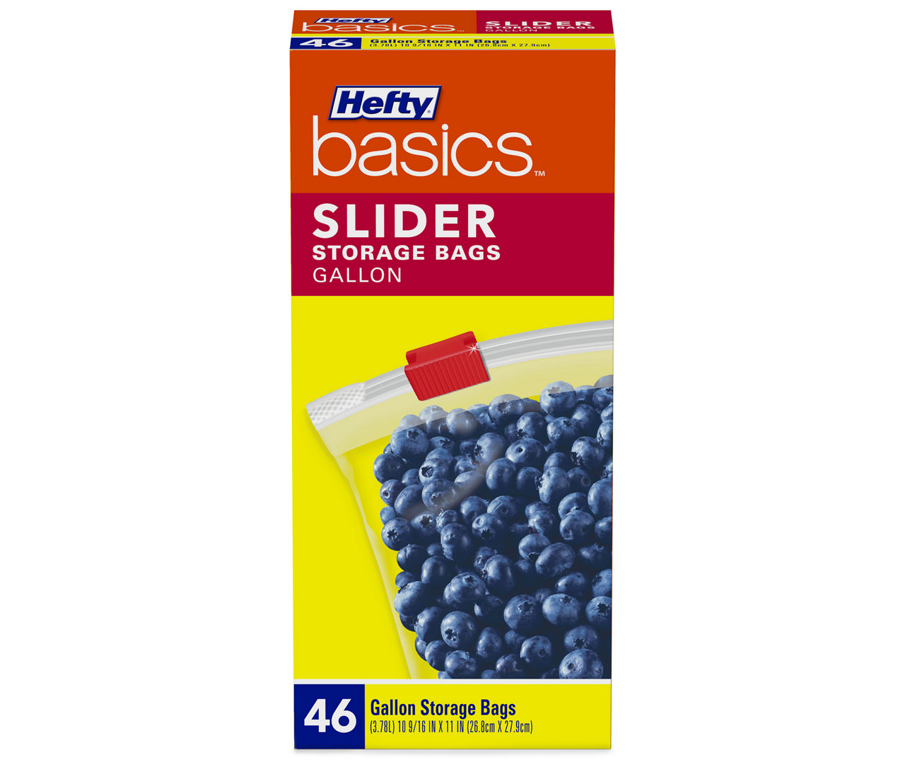 Hefty Basics 1-Gallon Slider Storage Bags, 46-Count