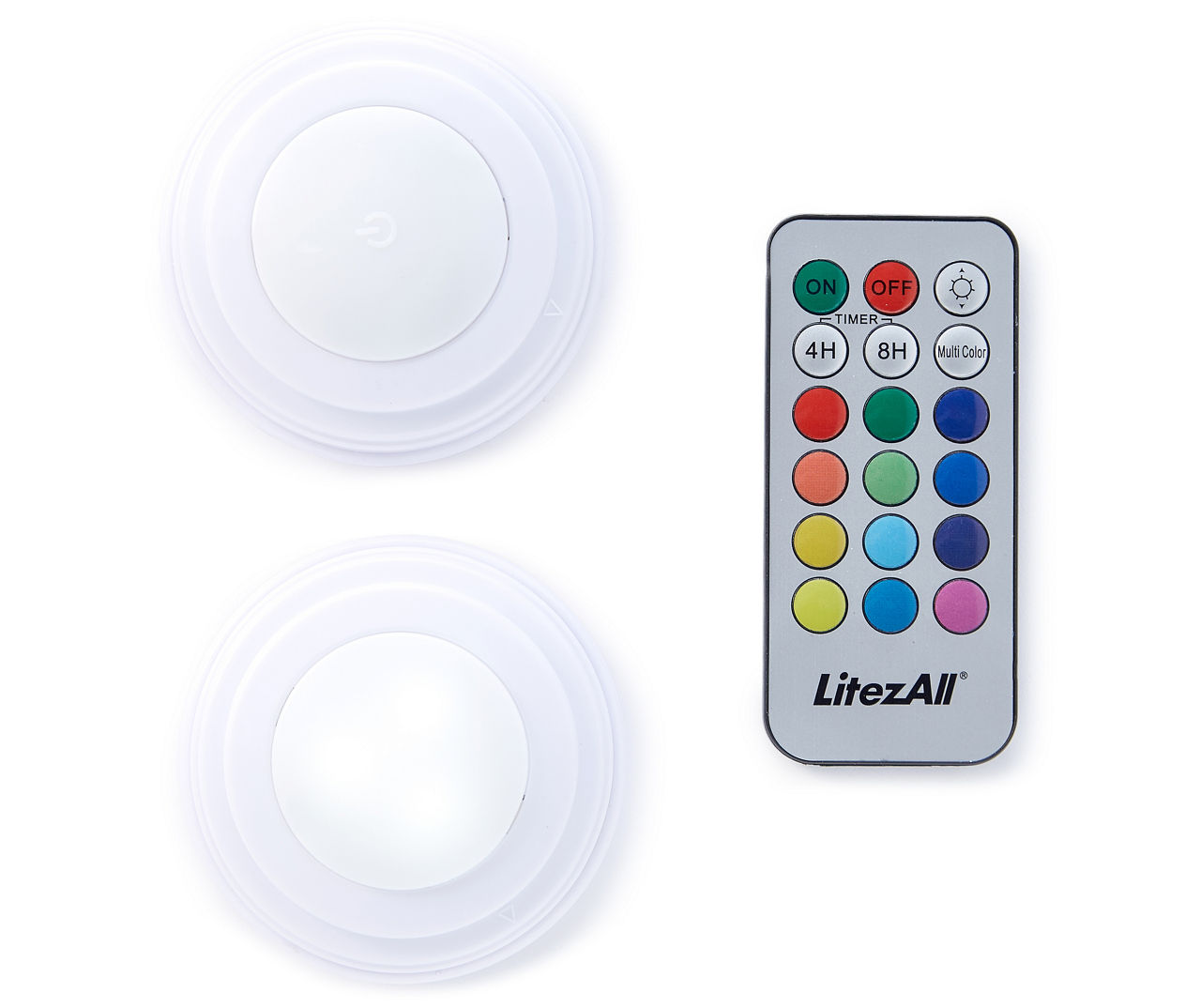 Promier Products LitezAll COB LED Color-Changing Puck 2-Pack