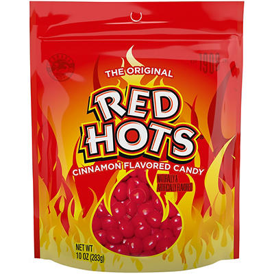 RED HOTS Cinnamon Flavored Candy 10 oz. Pouch