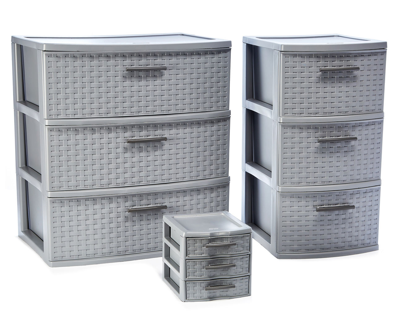 Sterilite Gray Weave 3-Drawer Storage Cart