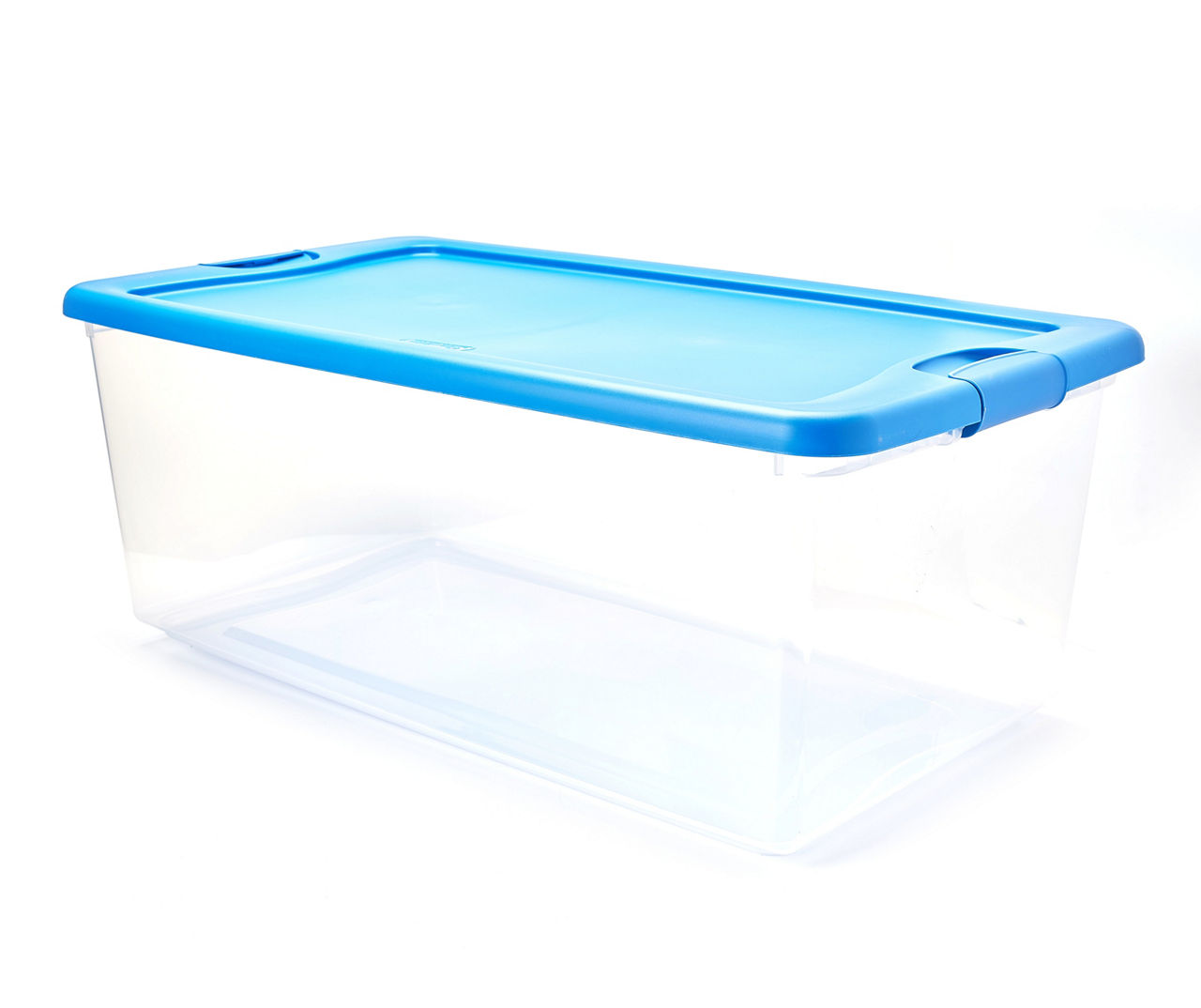 Clear & Summer Blue Latching Storage Tote, 106-Qt.