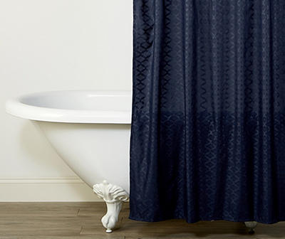 Black Iris Quatrefoil Link Fabric Shower Curtain