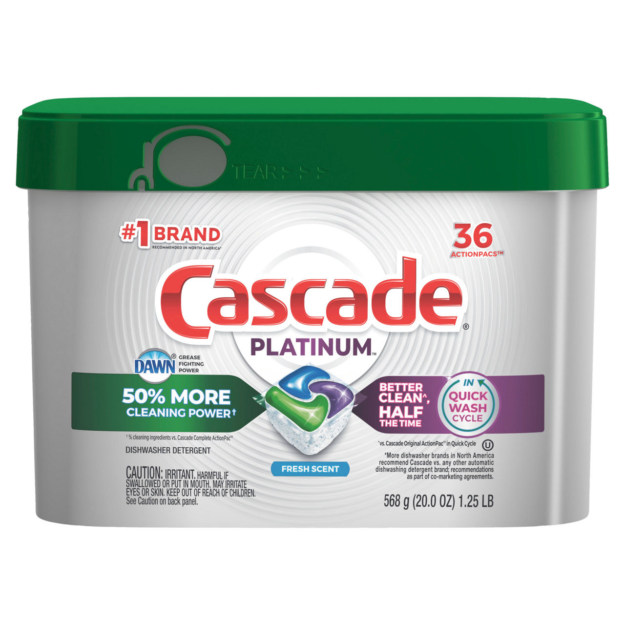 Cascade Cascade Platinum ActionPacs Dishwasher Detergent Pods, Fresh, 36  Count