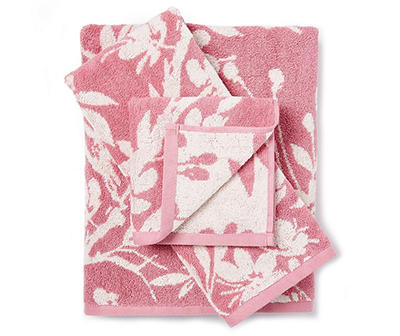 Aprima Heather Rose Flowers Double Jacquard Towels