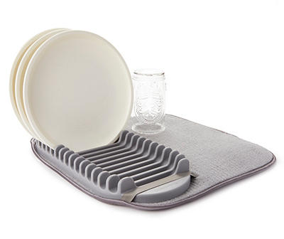 Gray Drying Mat with Plate Holder
