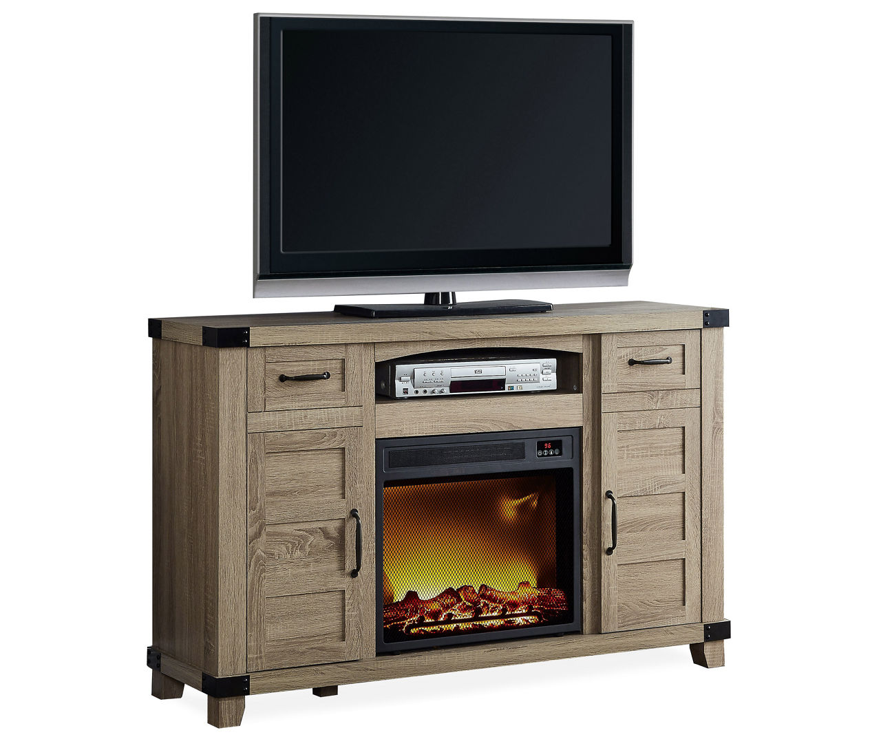 Big lots 54 online grey console fireplace