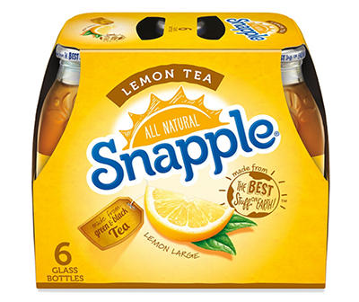Snapple Lemon Tea, 16 Fl Oz Glass Bottles, 6 Pack