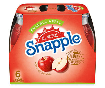 Snapple Apple, 16 Fl Oz Glass Bottles, 6 Pack