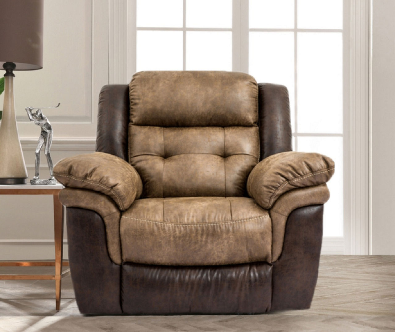West Valley Brown Leather Glider Recliner - Rooms To Go