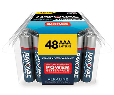 High Energy AAA Alkaline Batteries, 48-Pack