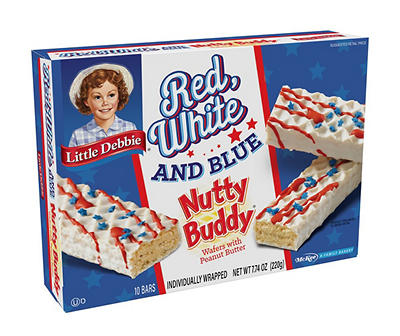Red, White and Blue Nutty Buddy, 10-Pack