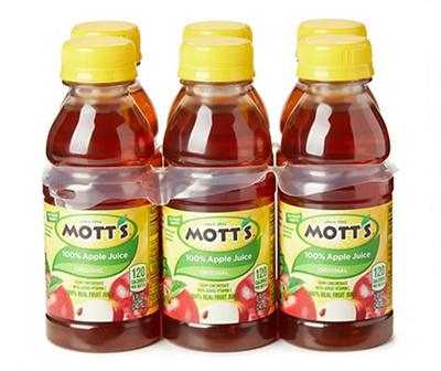 Mott's 100% Original Apple Juice, 8 Fl Oz Bottles, 6 Pack