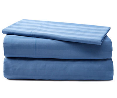 Living Colors Coronet Blue Striped 320 Thread Count Sheet and Pillowcase Sets