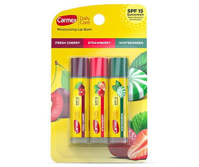 Assorted Flavors Lip Balm Sticks, 3-Count