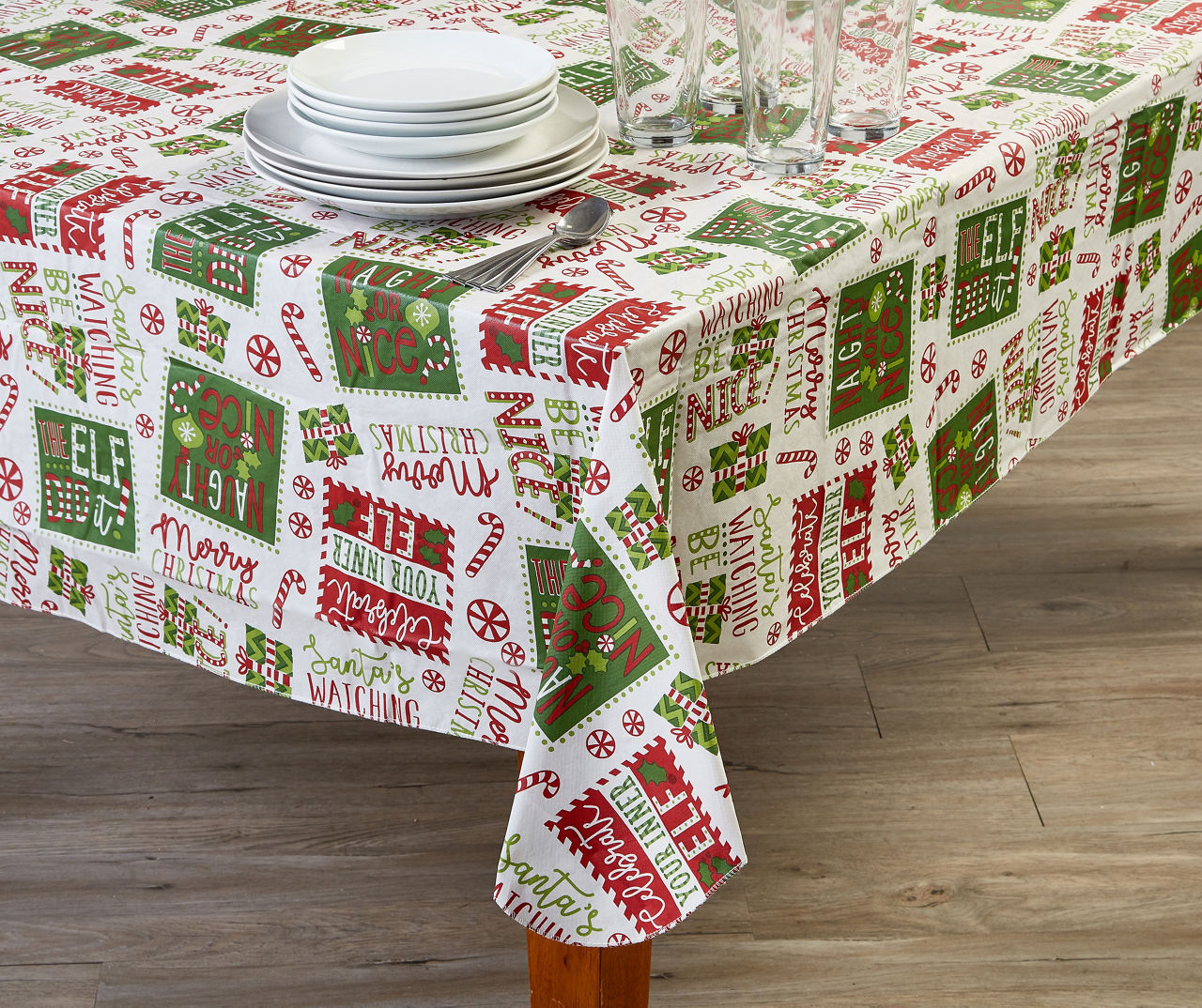 Elf Typography PEVA TableclothS