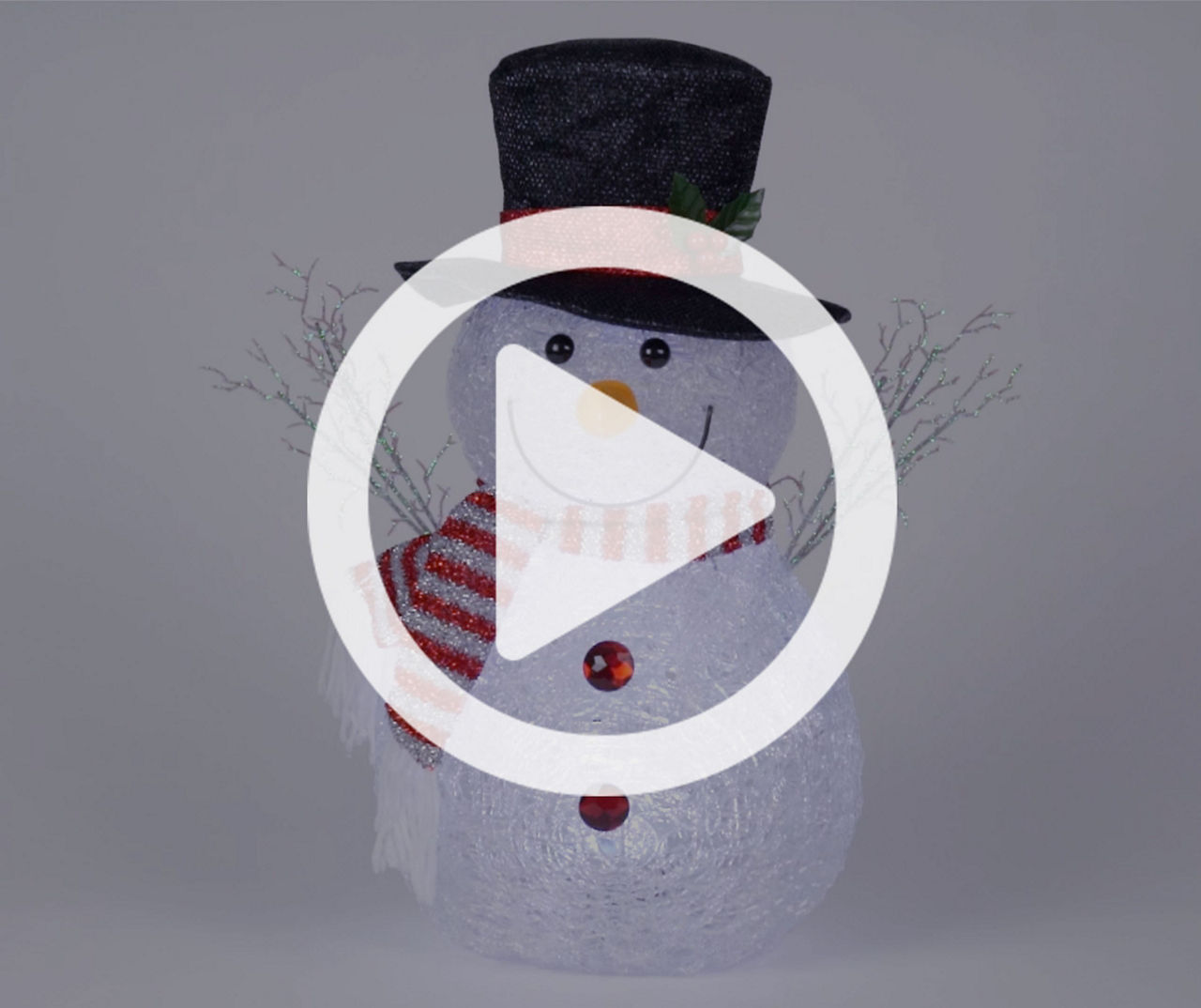 Acrylic Spun Light-Up Top Hat Snowman