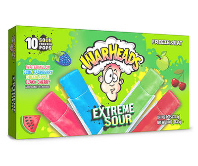 Extreme Sour Freeze Pops, 10-Count