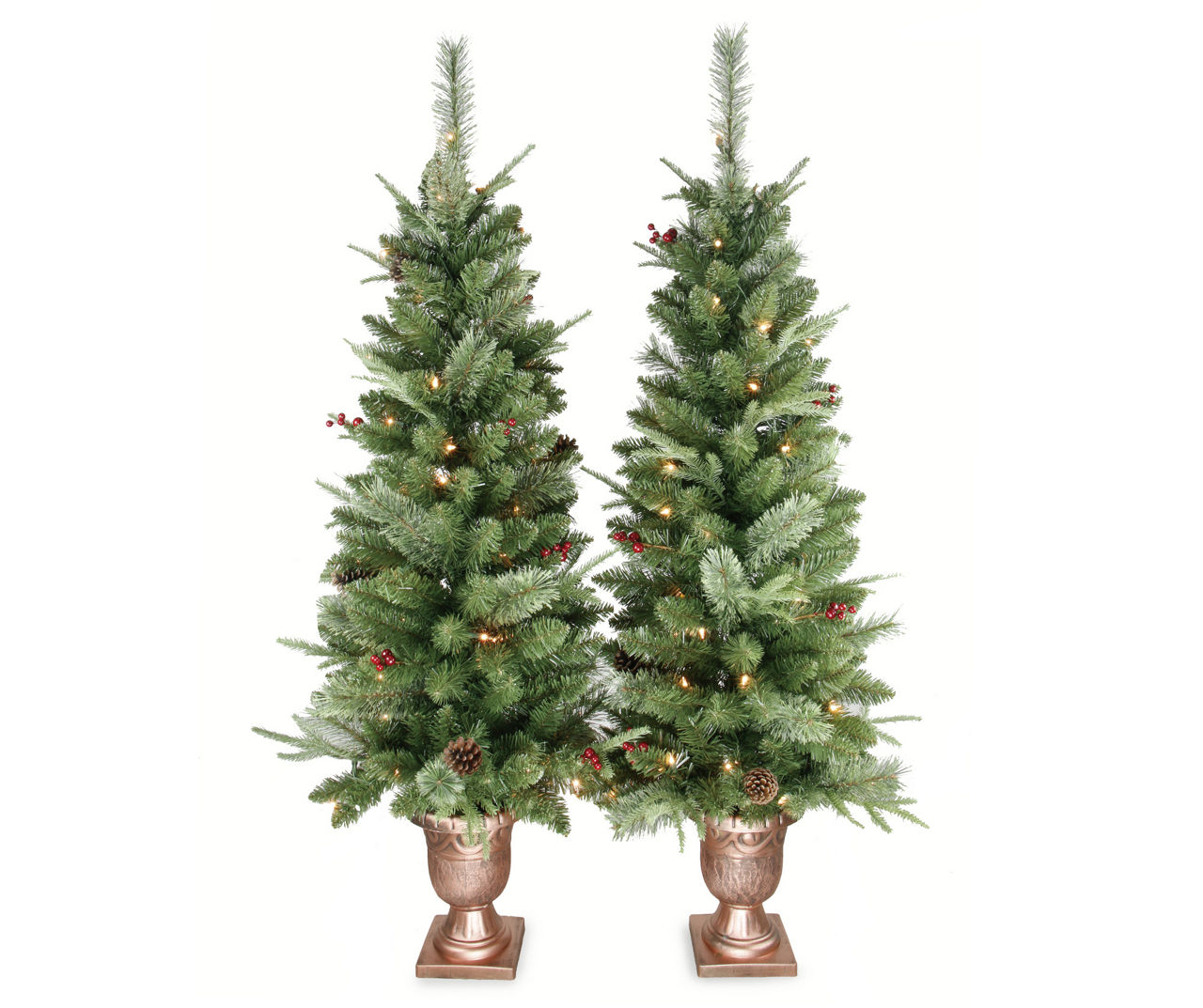 4.5' PreLit Cashmere Christmas Urn Trees, 2Pack Big Lots