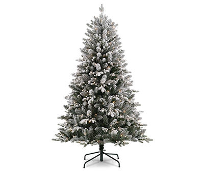 6' Vail Flocked Pre-Lit LED Artificial Christmas Tree with Clear Lights