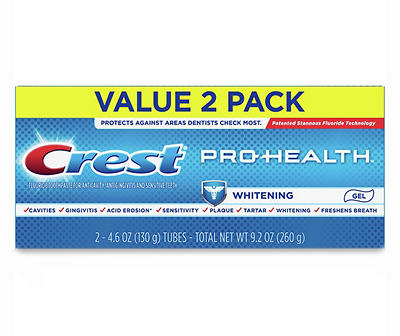 Crest Pro-Health Whitening Gel Toothpaste (4.6oz) Twin Pack