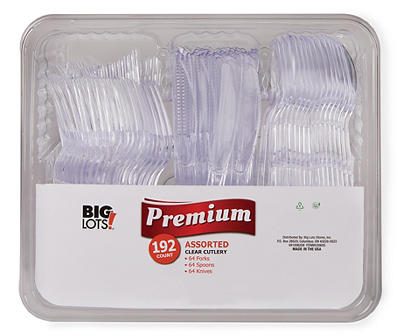 Premium Assorted Plastic Cutlery, 192-Count